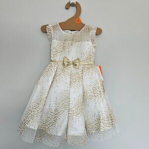 NWT Fancy Cream & Gold Toddler Dress - Size 2T